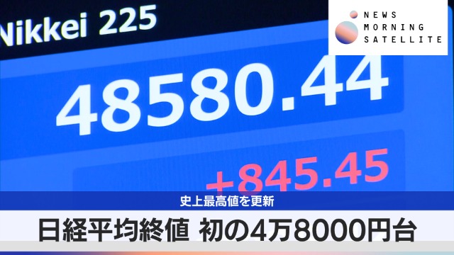 史上最高値を更新 日経平均終値 初の4万8000円台｜テレ東BIZ