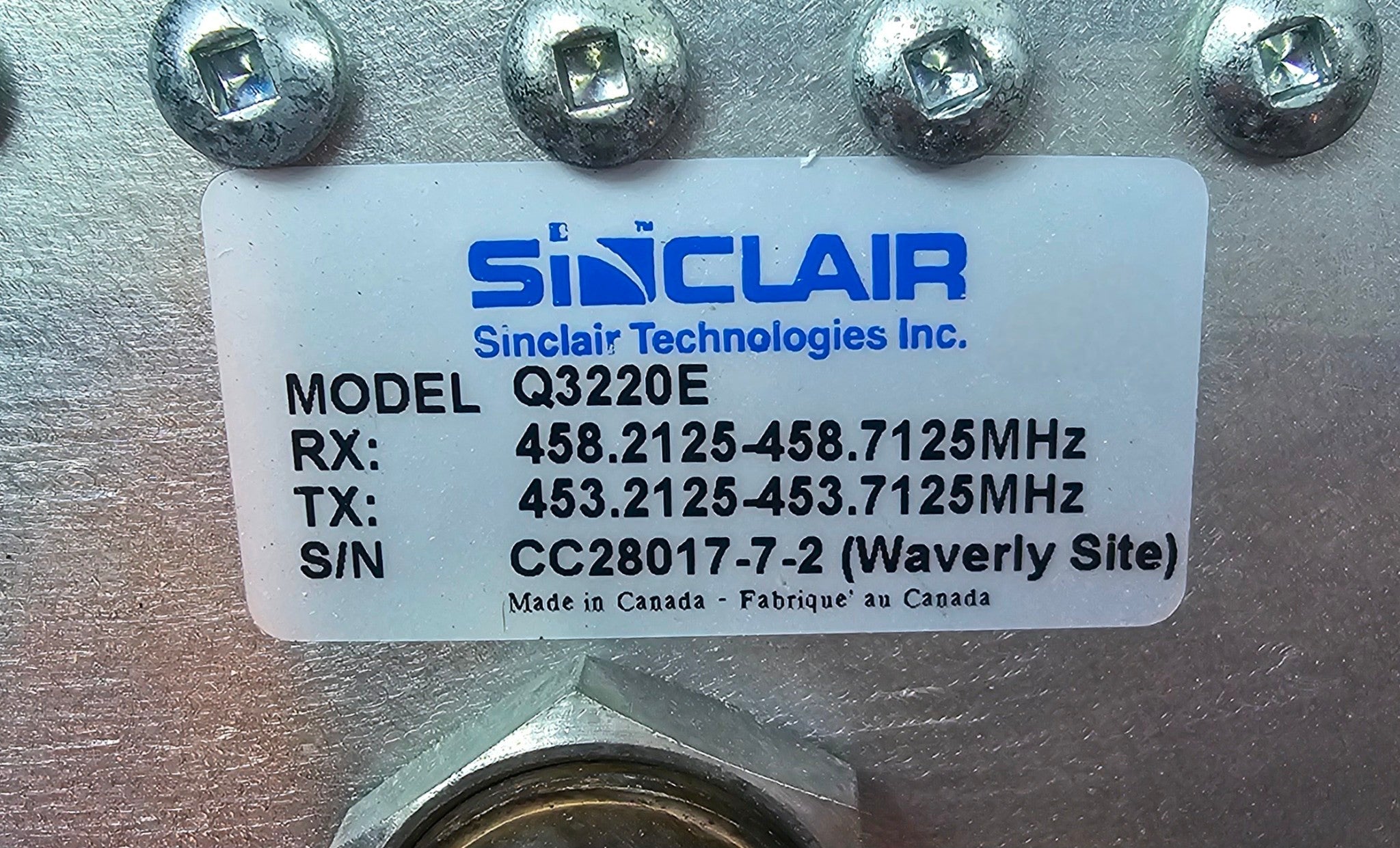 Sinclair UHF RES-LOK Duplexer Q3220E 350 watts 406-512 MHz Pass