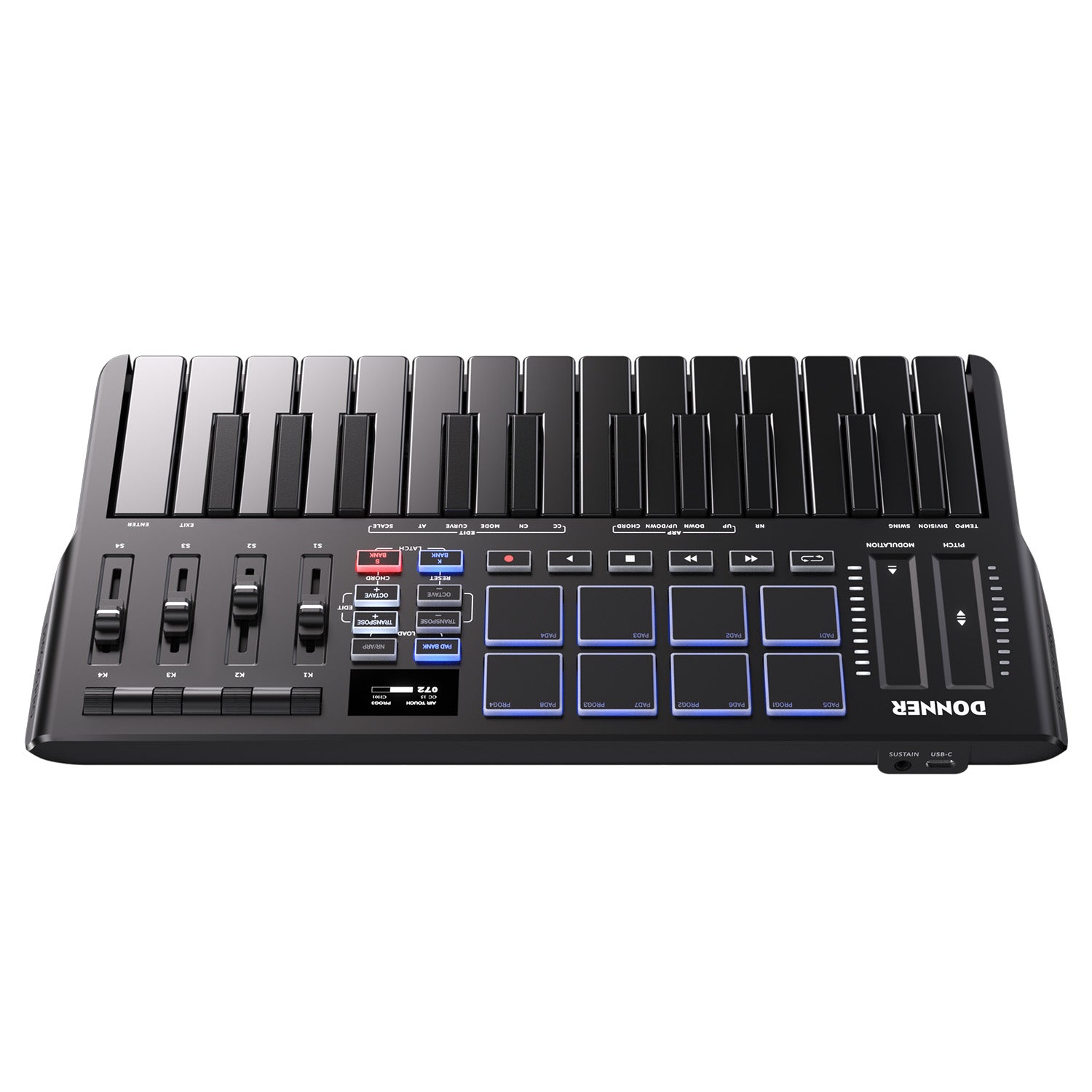 DMK-25 PRO MIDI Keyboard Controller with Personalized Touch Bar Donner