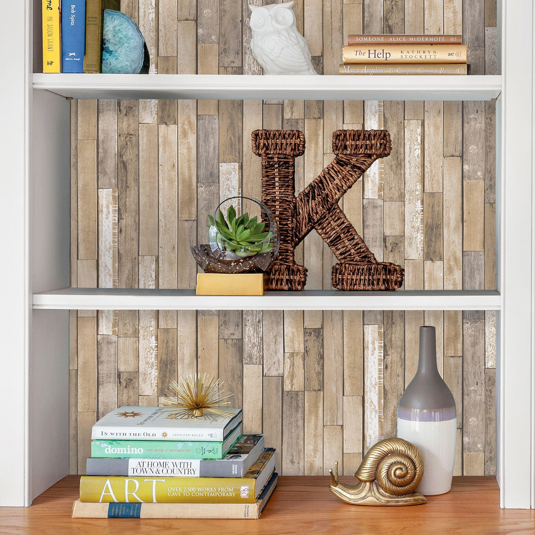 はがせる シール 壁紙 NU WALLPAPER / Weathered Plank Barn Peel and