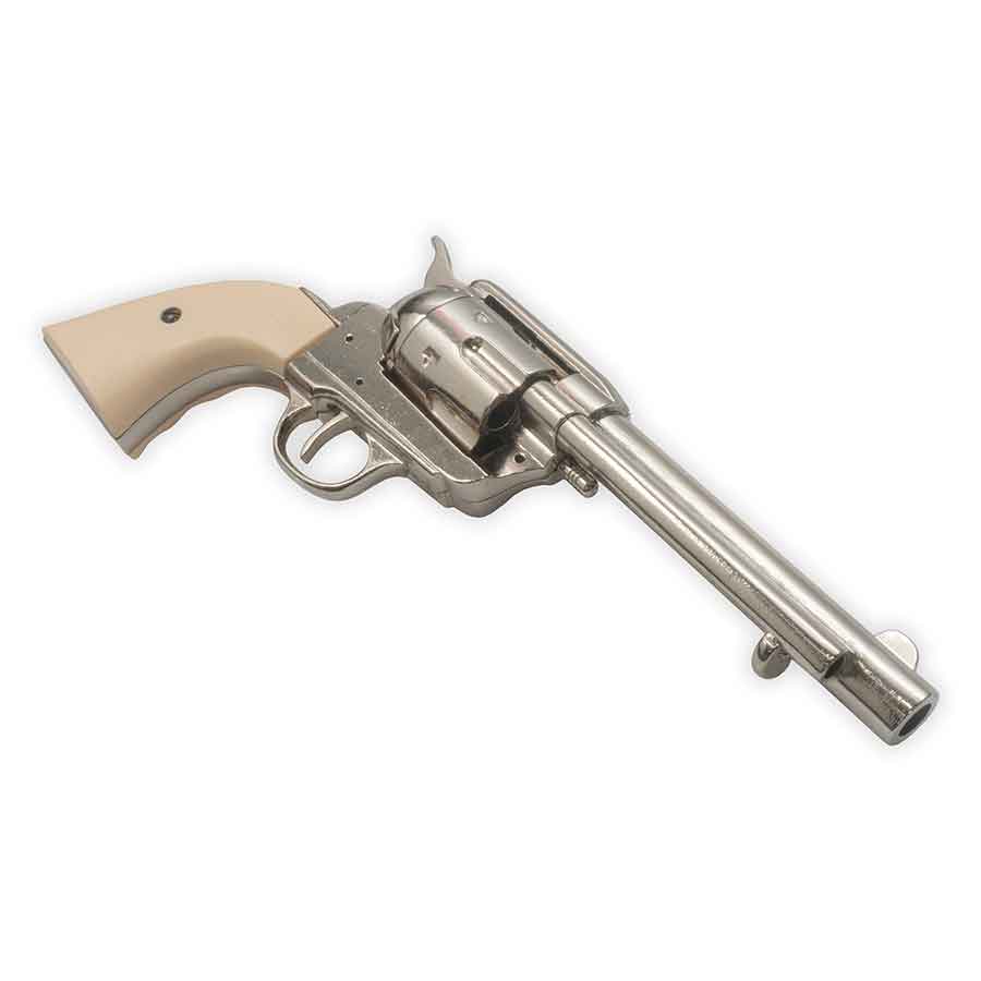 Western Peacemaker Revolver Replica – Nickel Finish, Ivory Grips