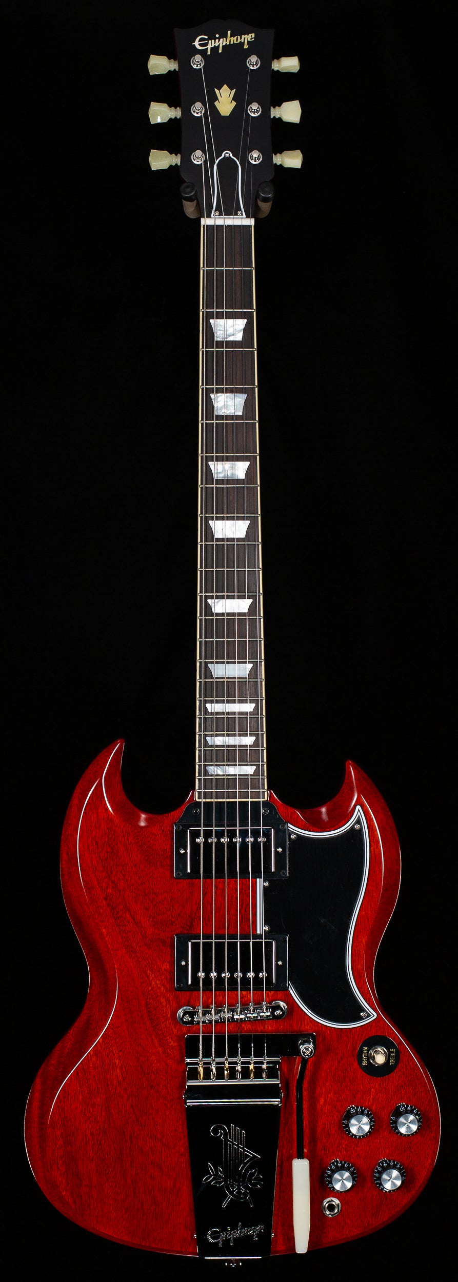 Epiphone 1964 SG Standard with Maestro Cherry Red Vibrola Reissue