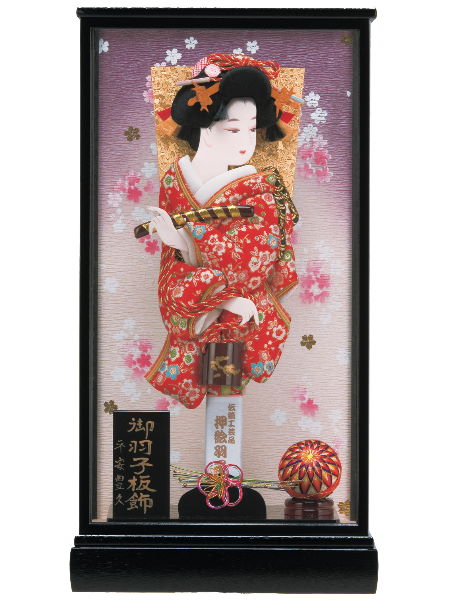 扇15号汐汲羽子板ケース飾り ～広島市の人形問屋十二段屋