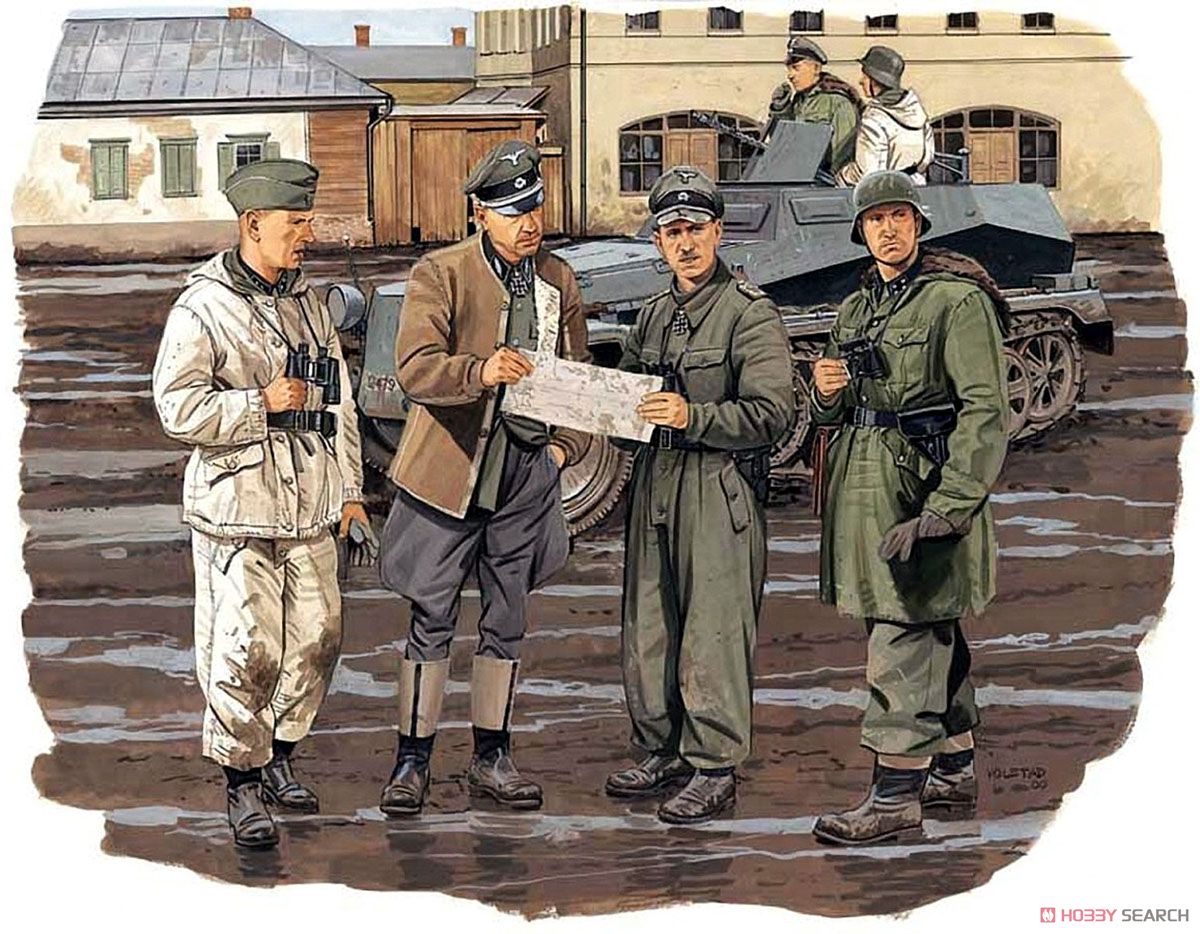 WW.II ドイツ武装親衛隊 野戦会議 冬季装備フィギュアセット カラコフ
