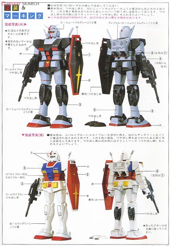 RX-78-1 プロトタイプガンダム (ガンプラ) - ホビーサーチ ガンプラ他