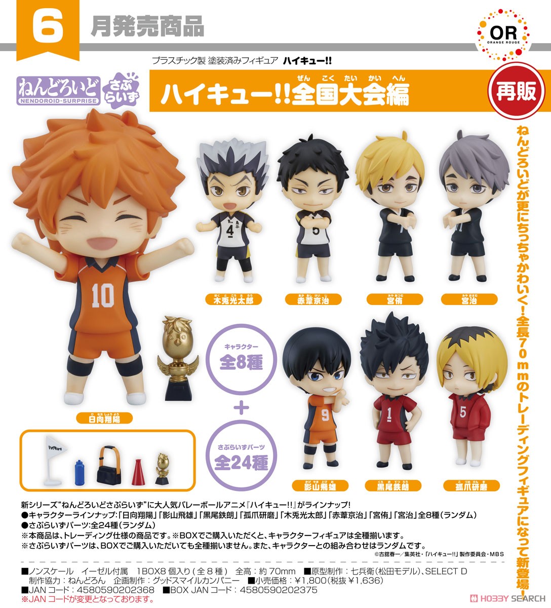 ねんどろいどさぷらいず ハイキュー!!全国大会編 (8個セット