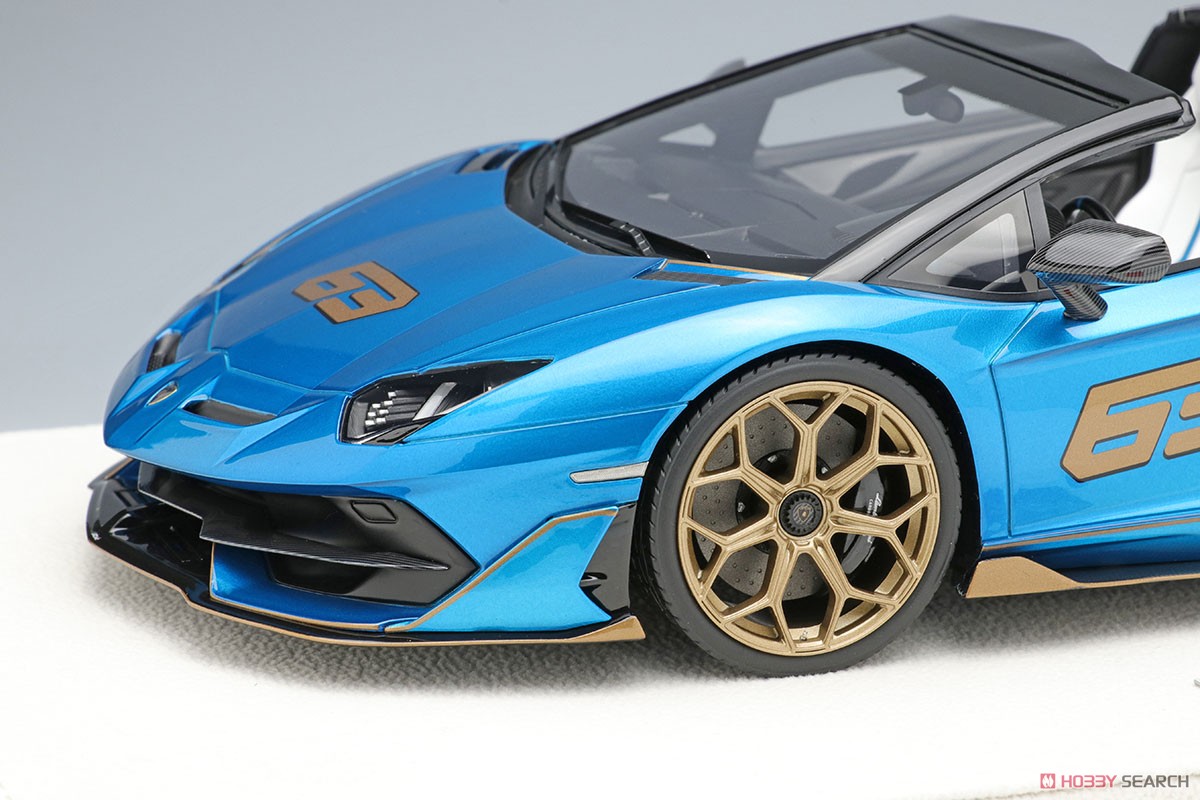 Lamborghini Aventador SVJ 63 Roadster 2019 Blu Uranus (Diecast Car