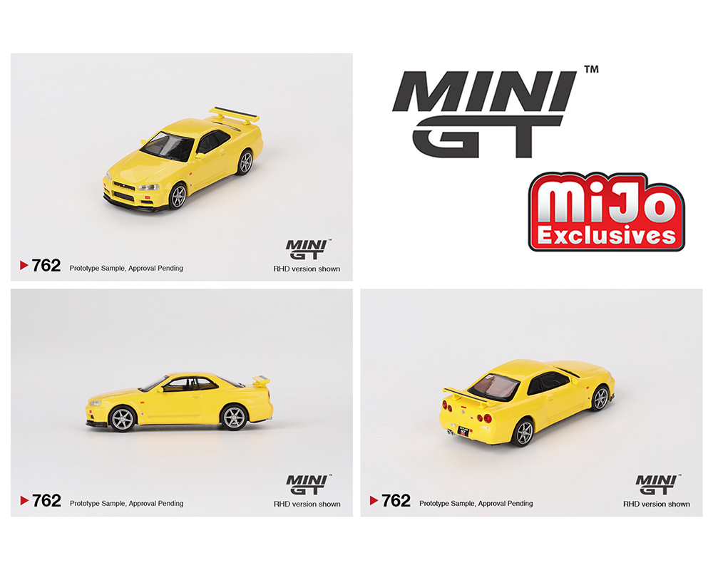 MINI GT 1/64 NISSAN SKYLINE GT-R R34 V-SPEC YELLOW / *FREE USA