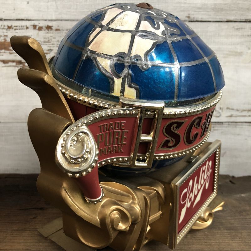 Vintage 70s Schlitz Beer Spinning Globe Motion Lighted Sign (T271