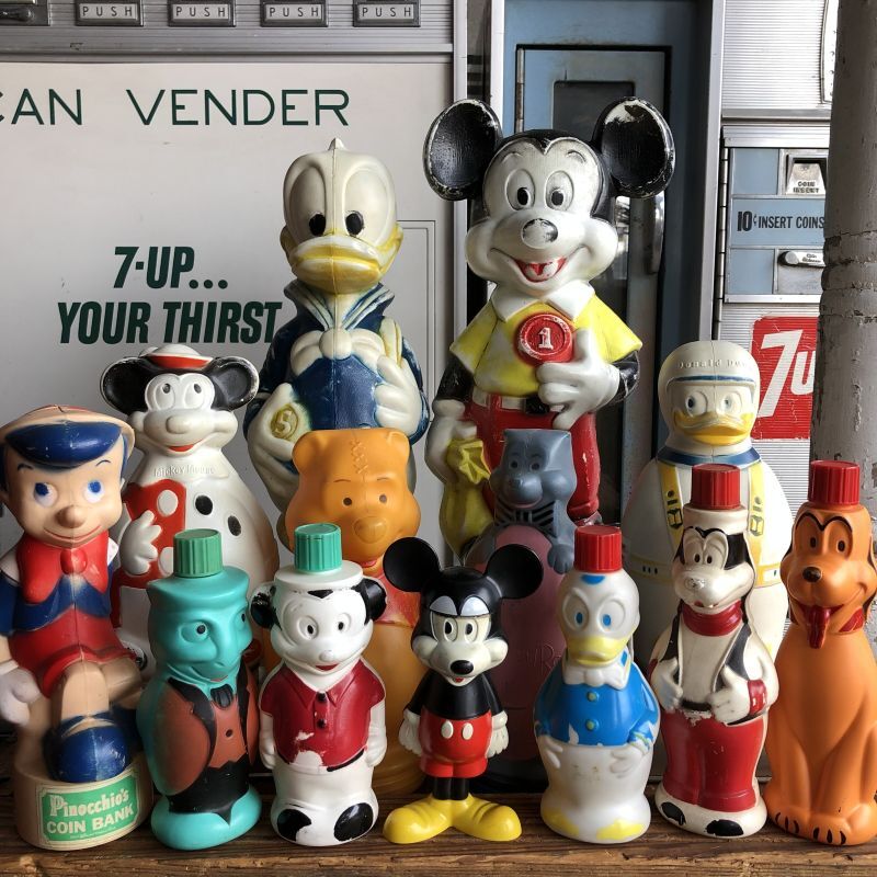 60s Vintage Mickey Mouse Blow Mold Plastic Coin Bank 49cm (B746