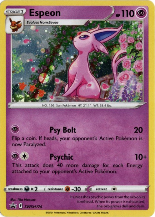 エーフィ 海外版 英語版 ホロ プロモ Espeon - SWSH174 -【Card Chicken】