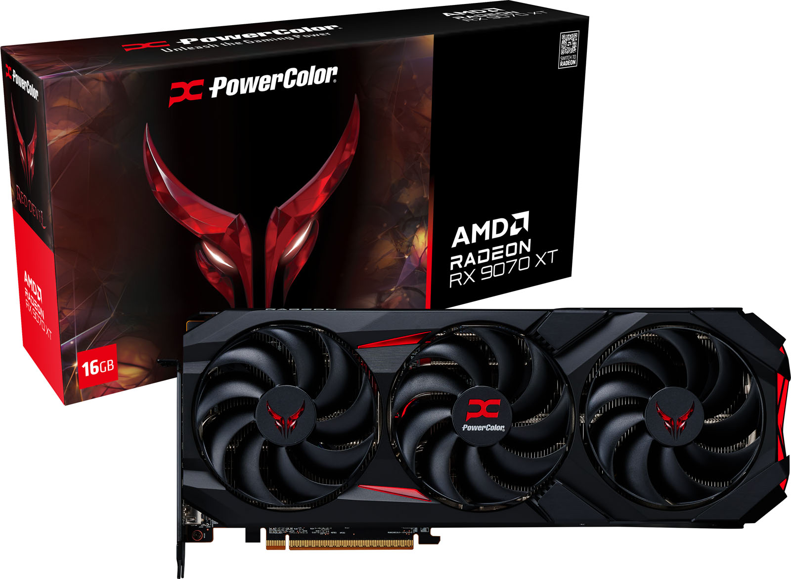 PowerColor Radeon RX 9070 XT Red Devil 16GB OC GPU - RX9070XT 16G