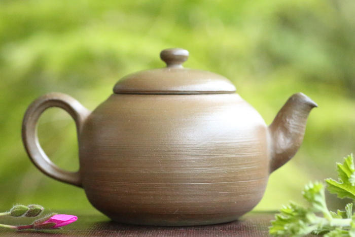 豊増一雄 唐津紫砂茶銚 満容量130ml 登り窯焼成 無釉焼〆 作家もの煎茶