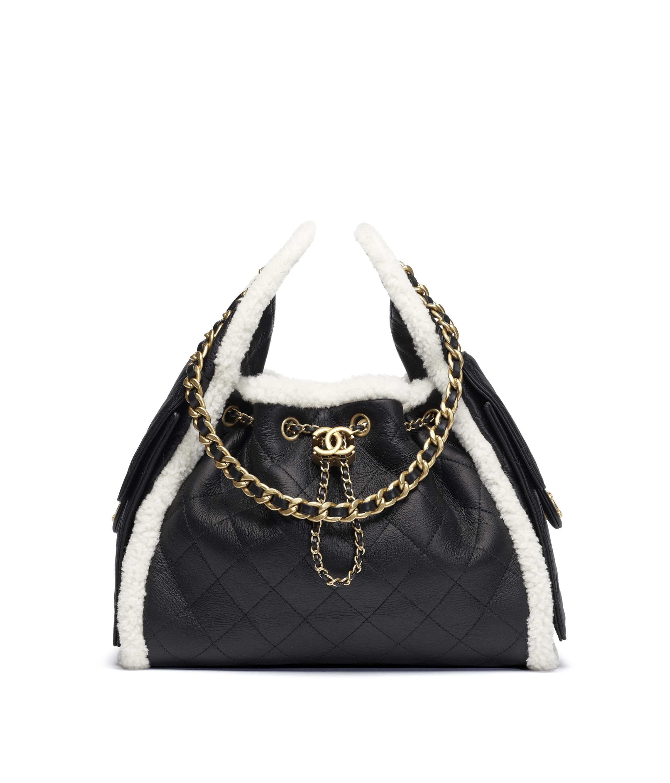 Chanel 25 スモール ハンドバッグ、グレインド カーフスキン、ブラック