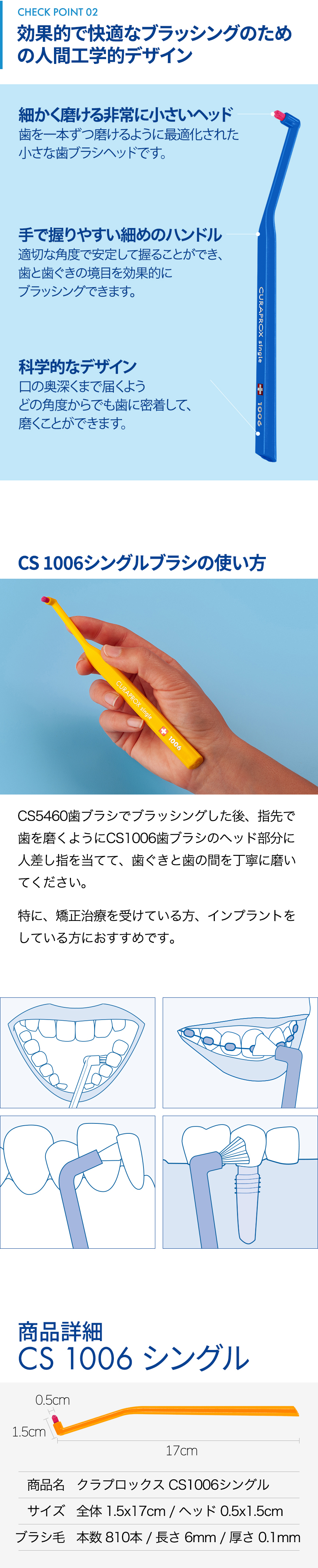 定期便】CS1006 シングル歯ブラシ 2本セット/メール便/送料無料 | クラ