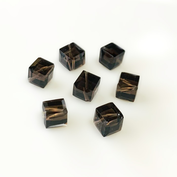 天然石 粒売り スモーキークォーツ ファセットキューブ＊アクセサリー