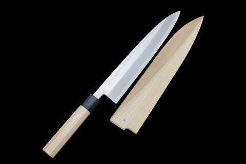 柳刃包丁 本焼 青水焼 尺一 朴柄 白鞘付 KN02-B1609-2L3C | 堺金重