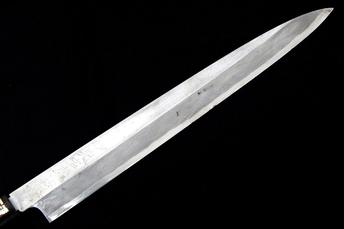 柳刃包丁 九寸 霞 朴柄 名入 λA6577-2L1A | 妙見宝重 | 包丁-アキバ流通