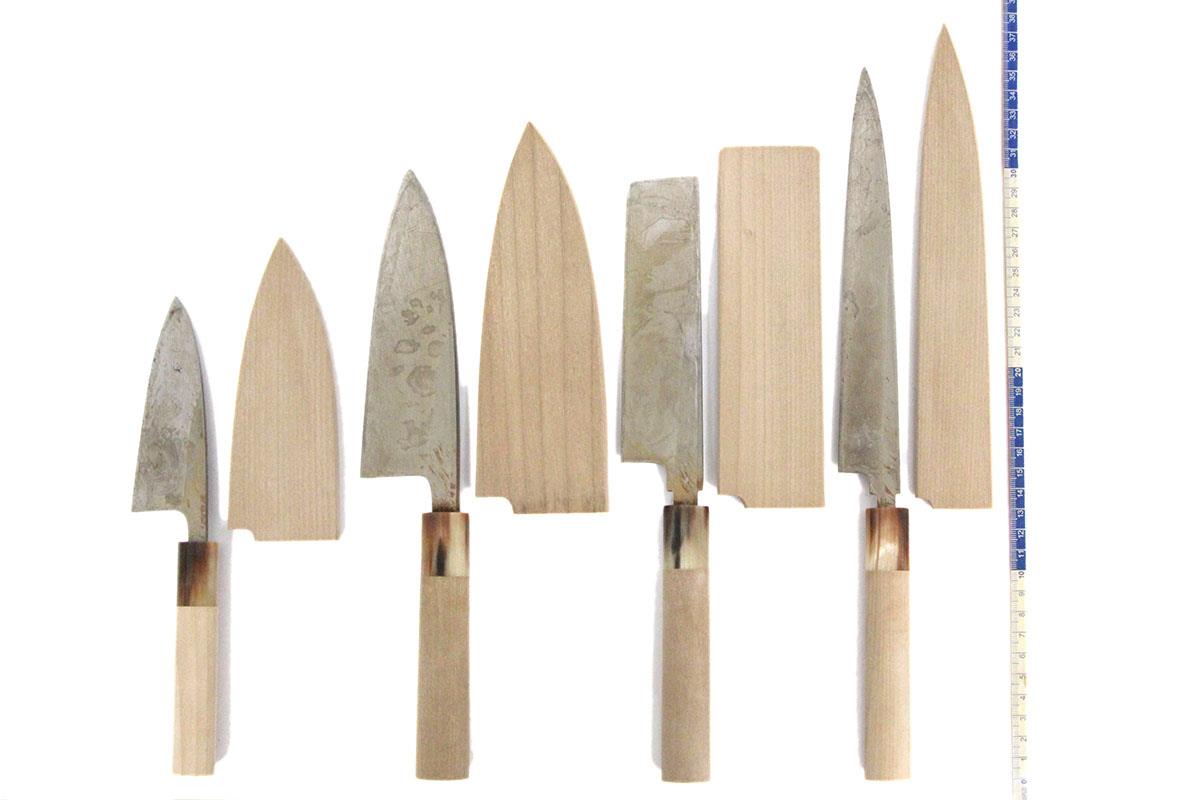 包丁4本セット (柳刃 薄刃 出刃 小出刃) 近茶流 霞 白鞘付 KN02-A10058