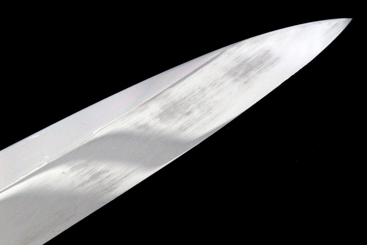 柳刃包丁 本焼 尺一 出雲純和鋼 鏡面 朴柄 白鞘付 名入 KN02-A10785