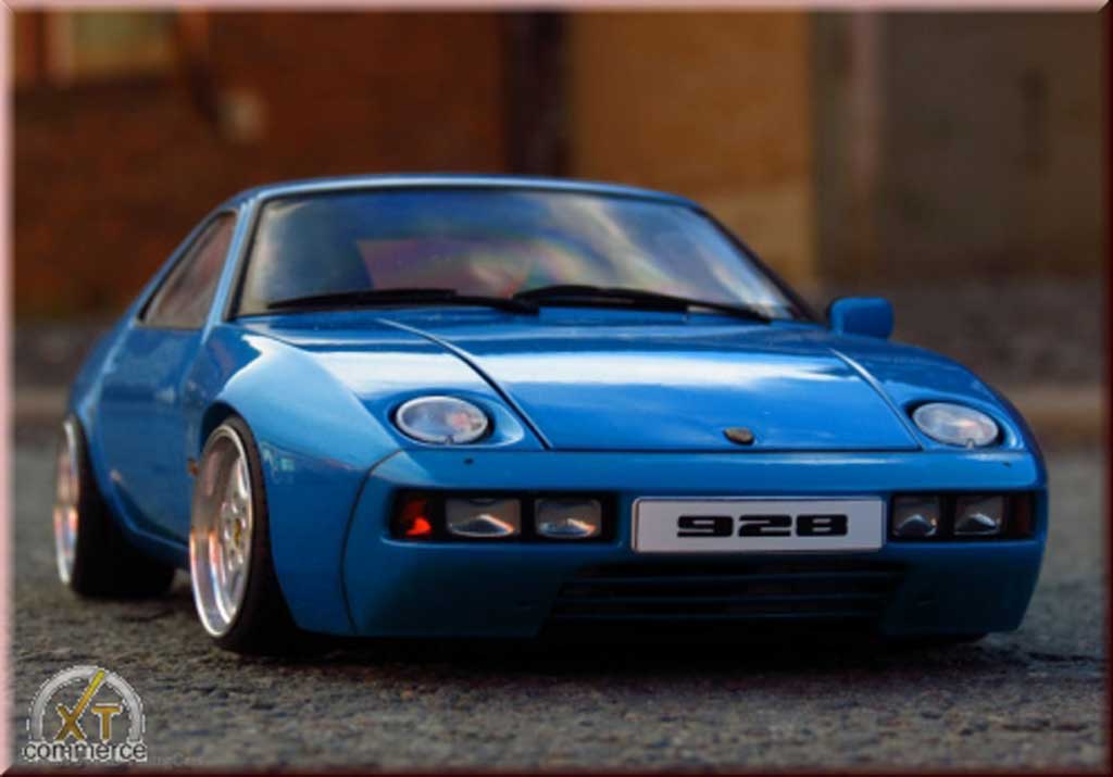 Diecast model cars Porsche 928 1/18 Autoart blue jantes porsche