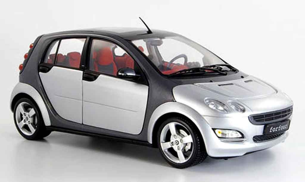 Diecast model cars Smart ForFour 1/18 Kyosho red grey 2004