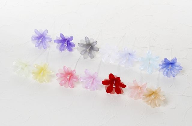 アートフラワーパーツ・染花 ・布花】シェリー／レッド 造花 アート