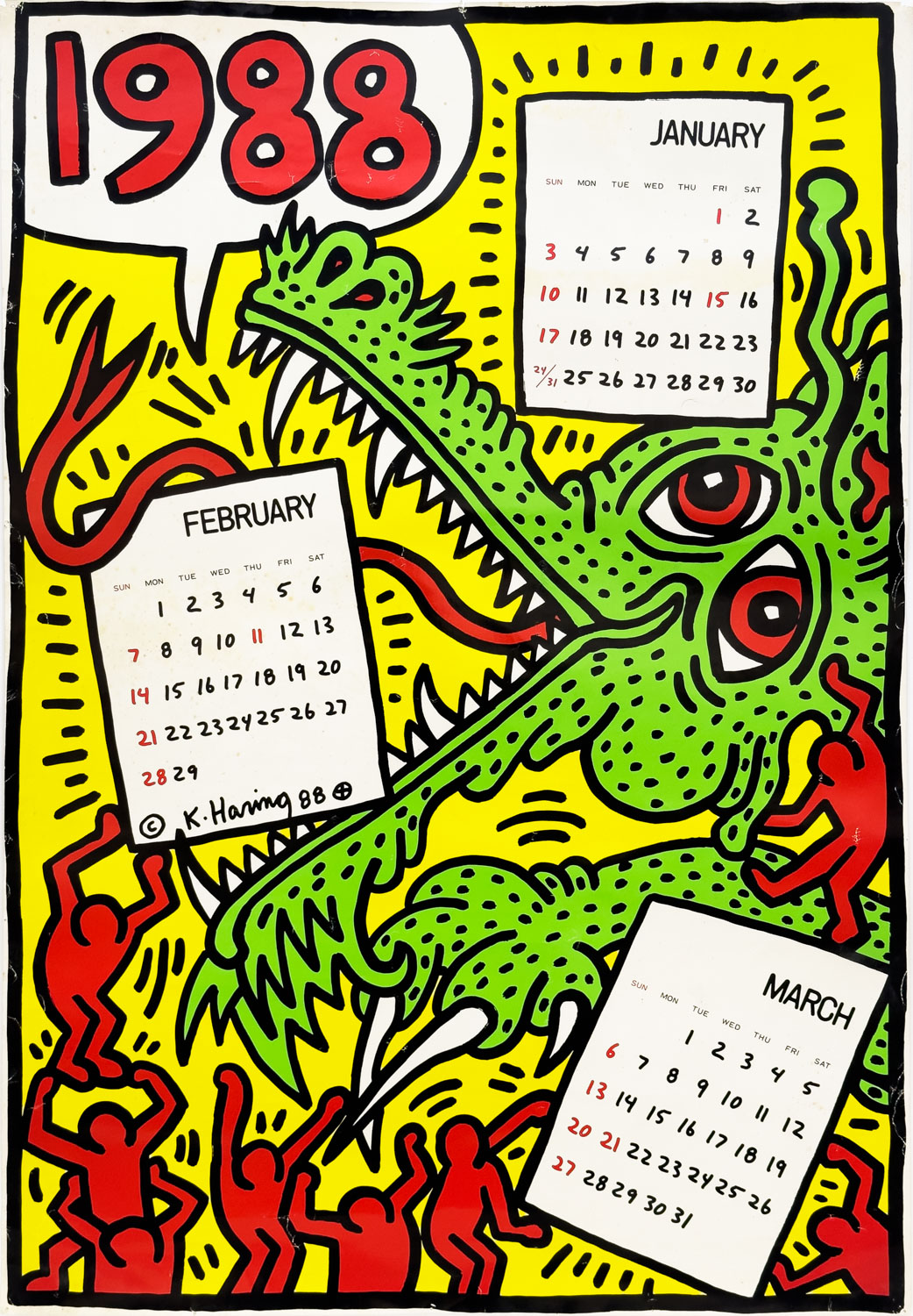 KEITH HARING 1988 Poster / Keith Haring | 小宮山書店 KOMIYAMA