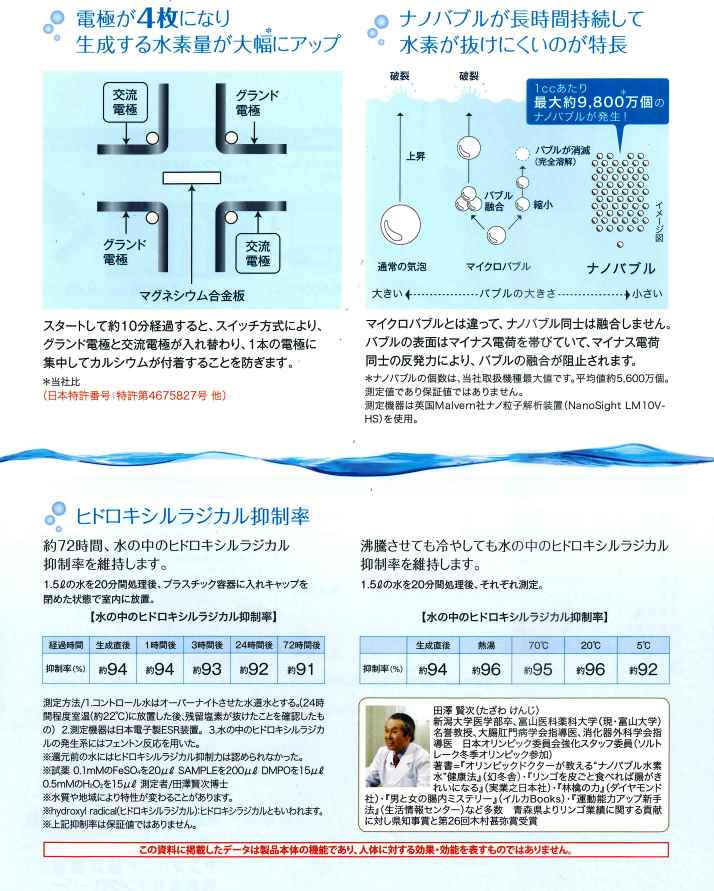 ナノバブル水素水生成器「AQUA CLOVER」（アクアクローバー）｜株式