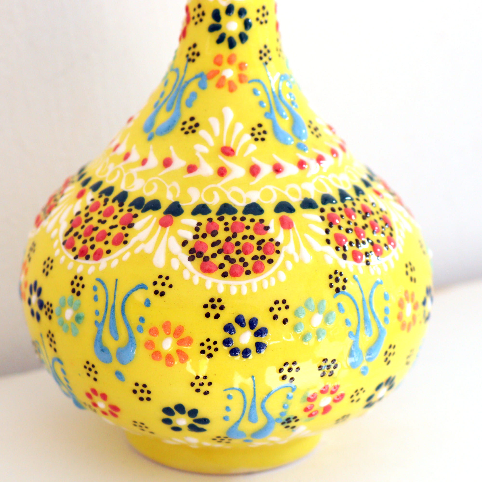 トルコ陶器 花瓶 一輪挿し フラワーベース 高さ20×直径12cm フラワー