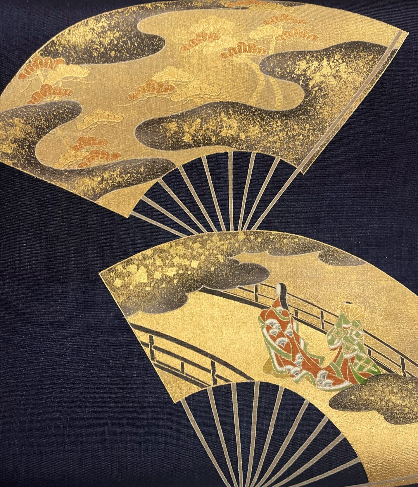 扇面流図屏風の染帯 - ぎをん齋藤・齋藤織物