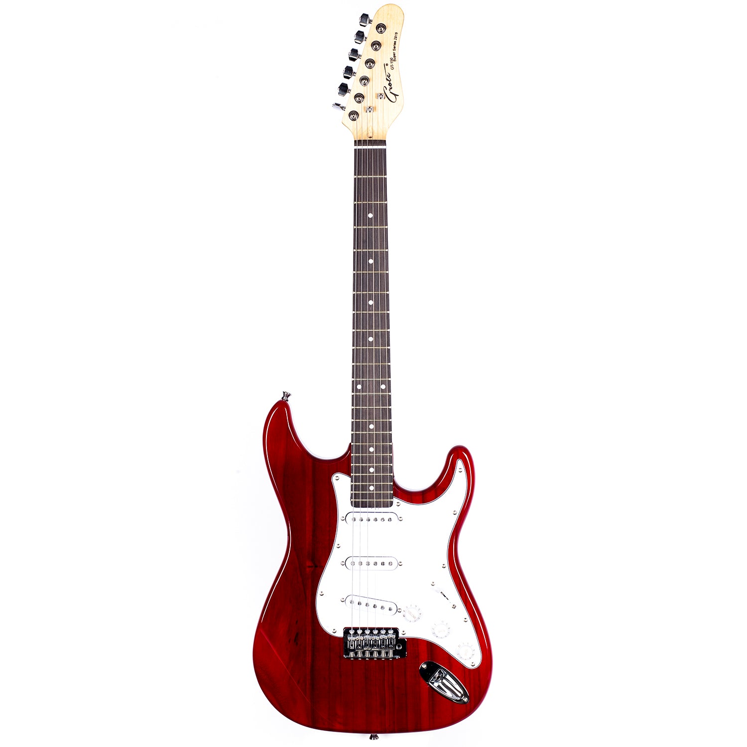 Grote Electric Guitar ST Style Full-Size Gloss Pawlonia Solid Body