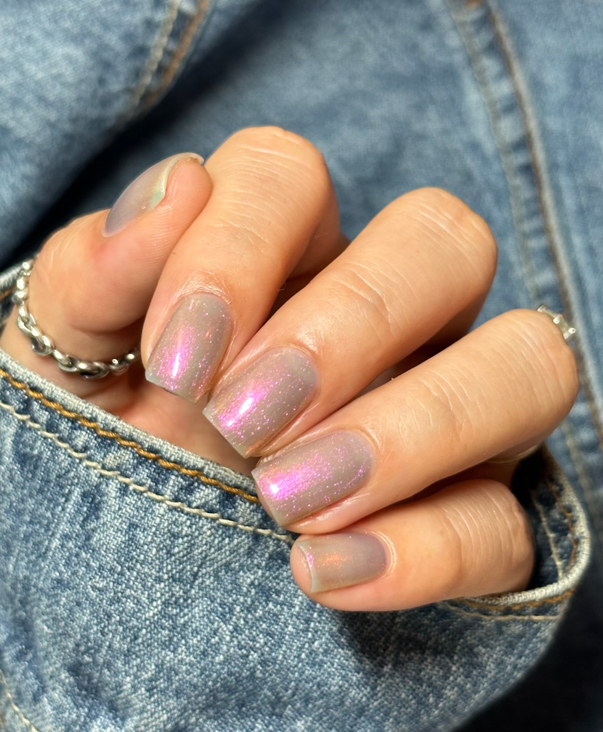 Don't Kiss Your Sis - Pink Shimmer Nail Polish - Trust the Shimmer