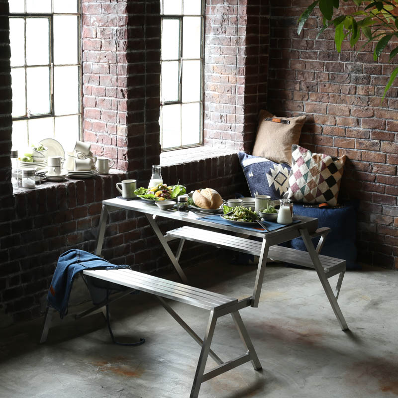 DULTON ONLINE SHOP | STAINLESS TABLE & BENCH DOUBLE(STAINLESS): 家具