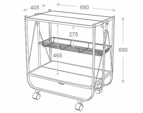 DULTON ONLINE SHOP | FOLDING TROLLEY WHITE(WHITE): 家具