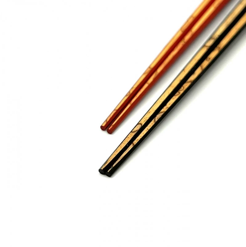 送料無料】京銘竹 八角本塗り漆箸 紋竹 黒・朱【桐箱入】 - お買い物