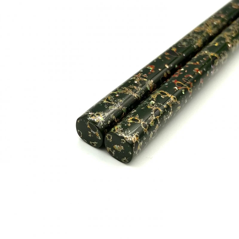 津軽塗箸 先乾漆 貝蒔 緑（大） - お買い物｜日本最大級の箸の通販