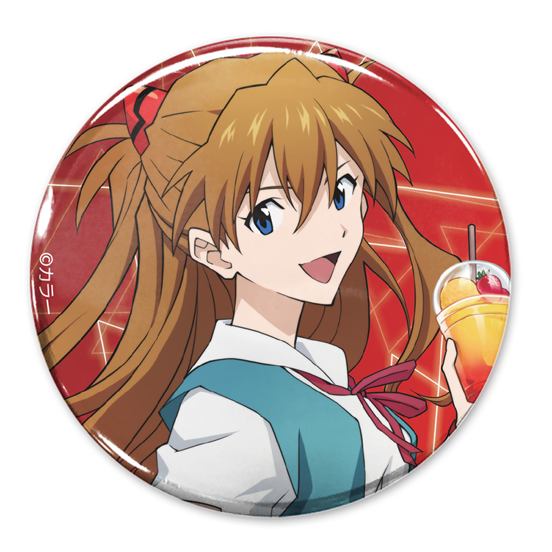 エヴァンゲリオン描きおろし式波・アスカ・ラングレー65mm缶バッジ制服