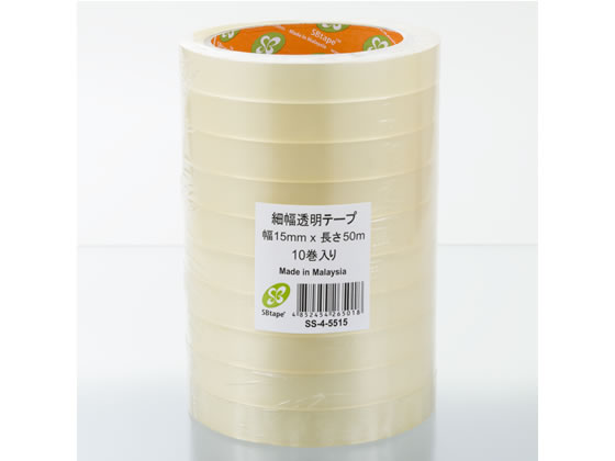 SBテープ 細幅透明OPPテープ SS-4 15mm×50m 10巻 通販【フォレストウェイ】