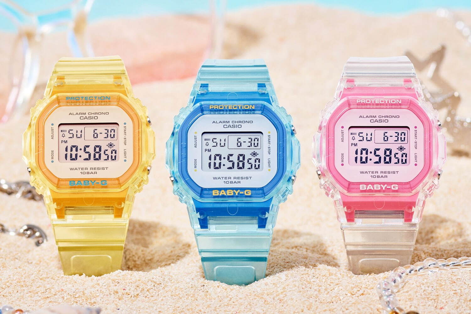 BABY-Gからシースルーの新作腕時計「BGD-565SJ」夏を彩るブルー