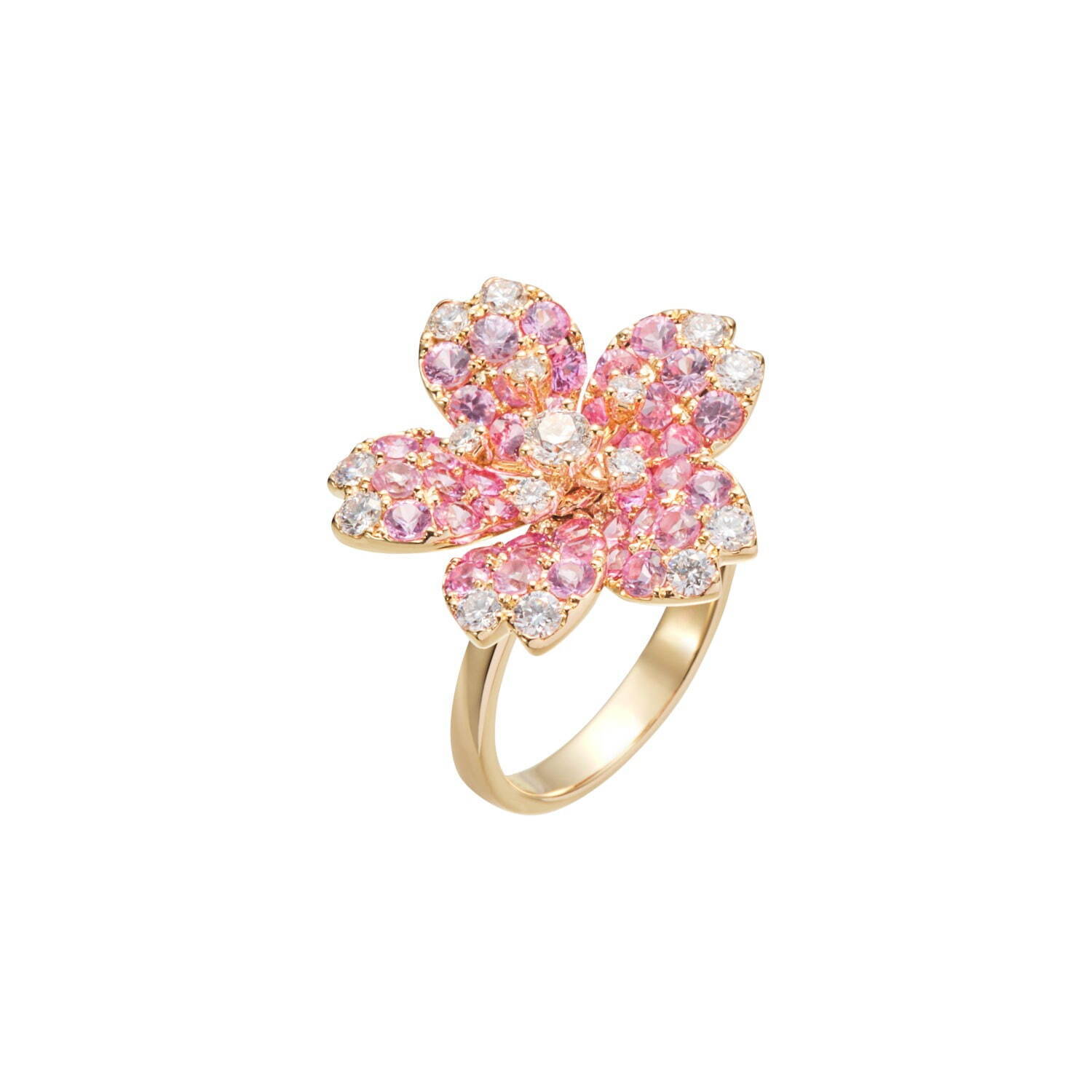 ミオ ハルタカ“花”の新作ジュエリー、花びらが動くさくら＆花言葉の