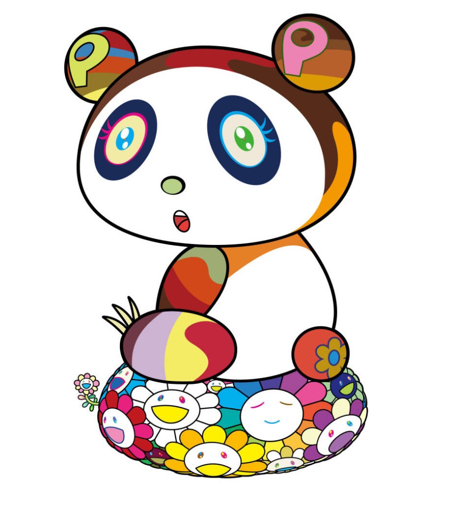 パンダちゃん お花の座布団、プヨンプヨン』村上隆 | 絵画・アート販売
