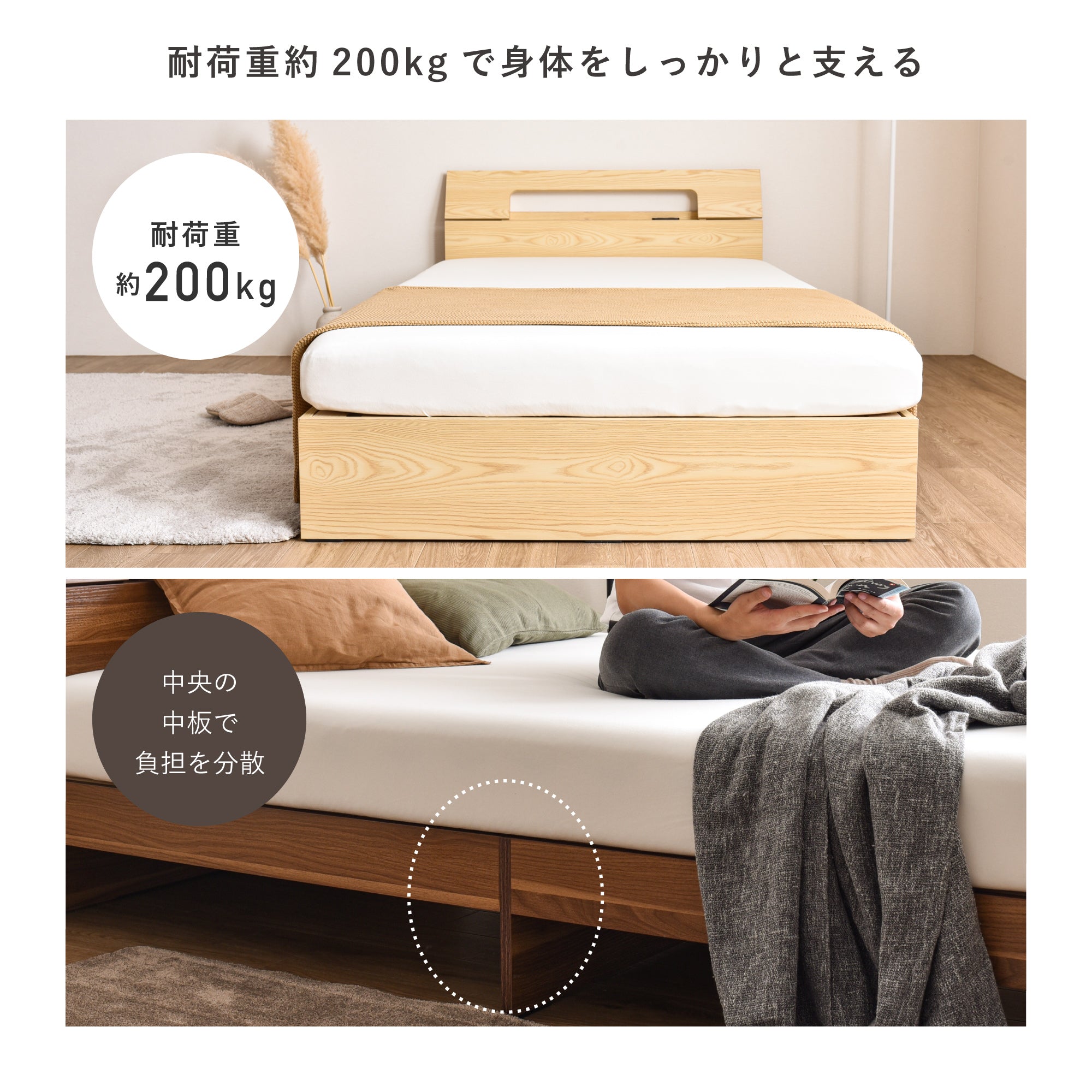 あす着] S/SD/D シングル セミダブル ダブル すのこベッド ヘッド