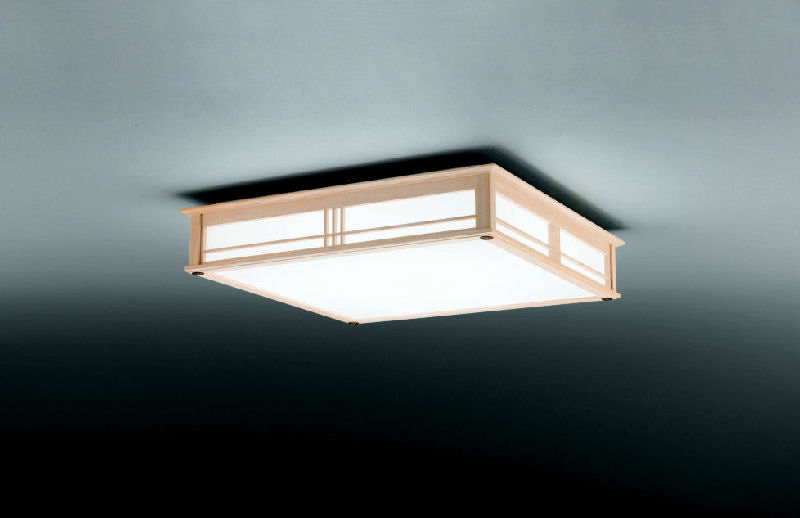 瀧住 LED調光・調色シーリング 12畳用 木製枠オーク