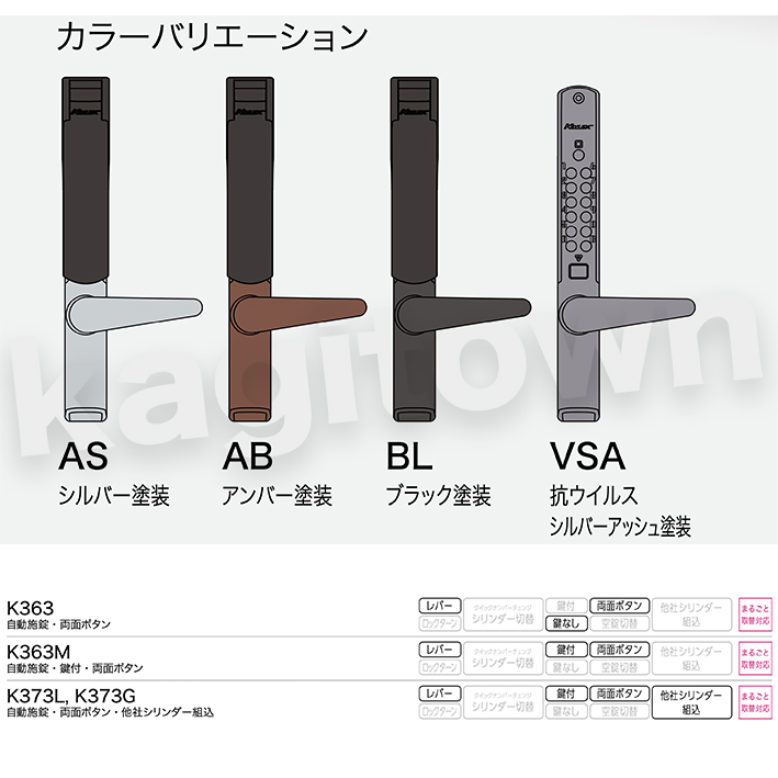 長沢製作所】KEYLEX3100[KEYLEX/キーレックス]K363 自動施錠・両面