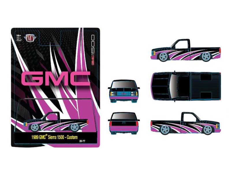 1989 GMC Sierra 1500 – Custom Black Pink Diecast 1:64 Scale Model