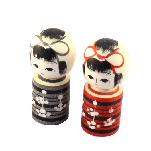 梅こけし ミニ（ペア）・こけし / 京都の人形・こけし・和雑貨通販