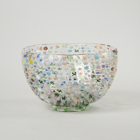 HP3 江波冨士子 茶碗 花の庭 / ENAMI Fujiko Chawan, Glass, 'Flower