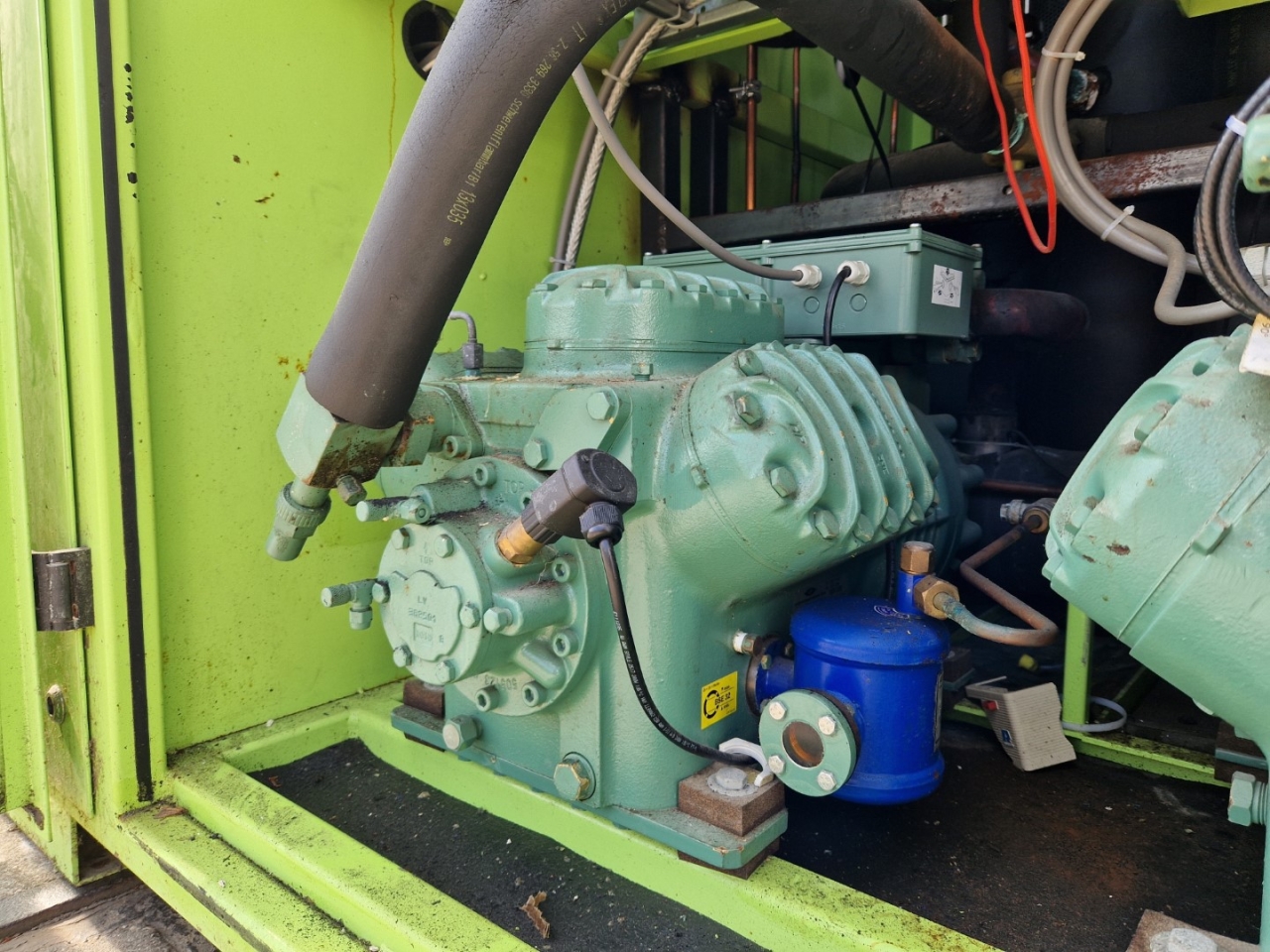 Used Bitzer 6HE-25Y-40P semi-hermetic reciprocating compressor on