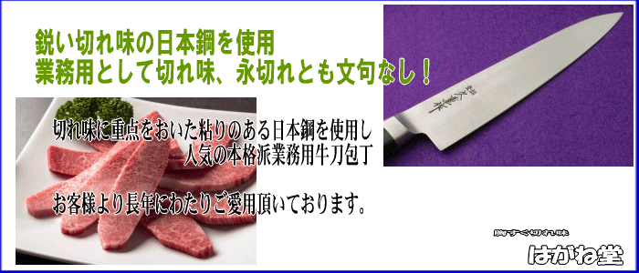 牛刀包丁 久重(口金ツバ付き)サイズ:210mm